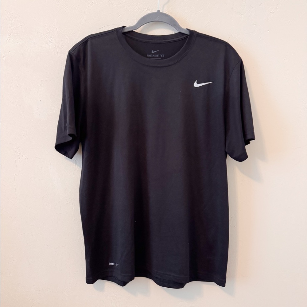 Nike Black Short Sleeve Tee Classic Crew Neck Dri-Fit